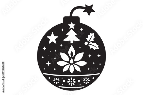 Bomb with burning fuse vector Ai Generated on white background