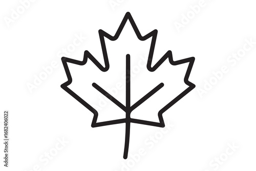 Maple Leaf Icon Outline for Design and Decoration,