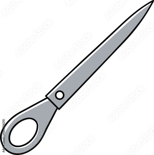 Silver scissors vector illustration sharp cutting tool scalable graphic for design projects transparent background
