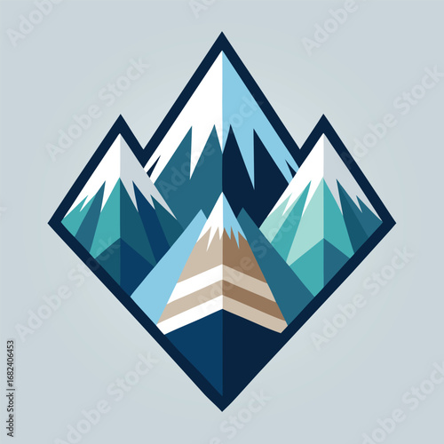 Mountain peaks arranged in diamond formation