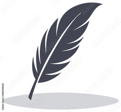 Classic writer quill pen feather silhouette illustration for literature and poetry concepts