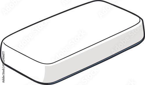 Clean white soap bar vector illustration scalable eps icon for hygiene and cleanliness transparent background