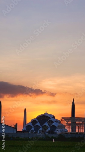 sunset in the city