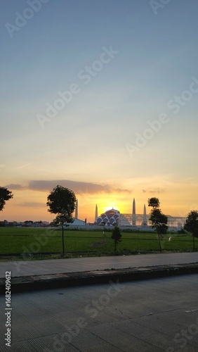 sunset on the road