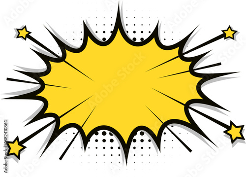 Yellow Comic Explosion with Stars, Comic Explosion