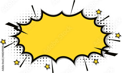 Halftone Comic Explosion with Stars, Comic Explosion