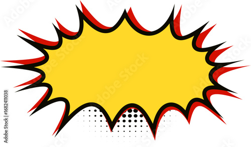 Comic Explosion with Halftone for Retro Design, Comic Explosion