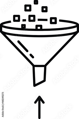 Data filtering through a funnel