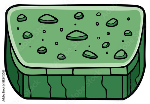 Cartoon Style Green Washing Sponge with Holes