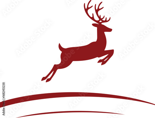 Vector illustration of a red reindeer