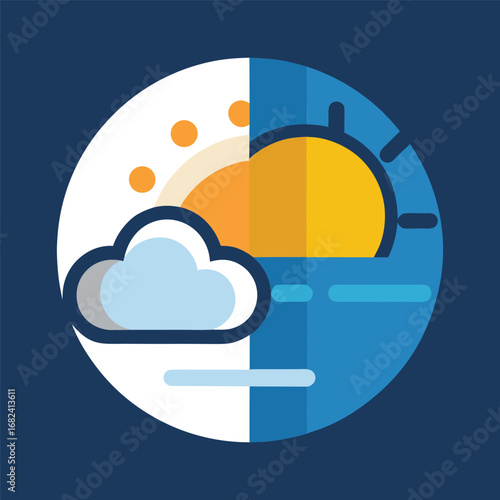 Sun and cloud merging half day half night