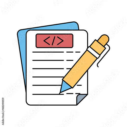 File lineal color line icon with white background vector stock illustration