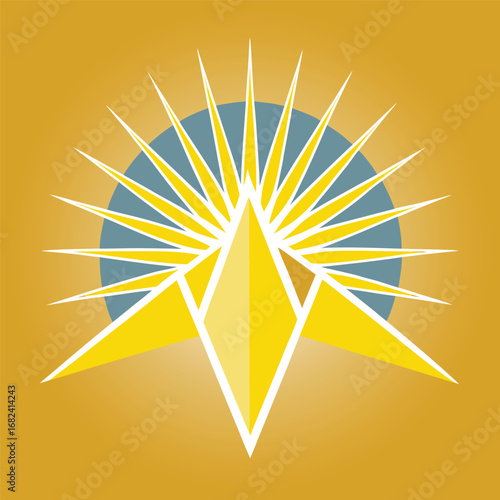 Sun rays designed as triangular spikes