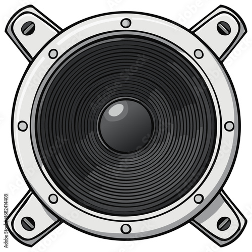 Sound System Speaker Illustration: Audio Equipment, Music, Technology, and Studio Instrument