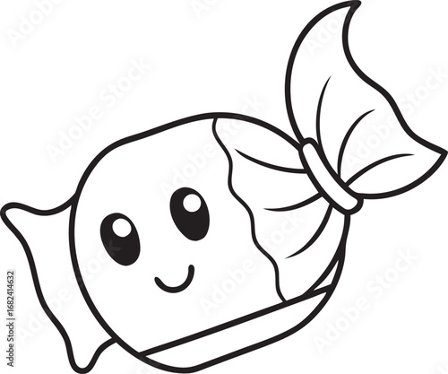 Cute Candy Character Outline sweet treat