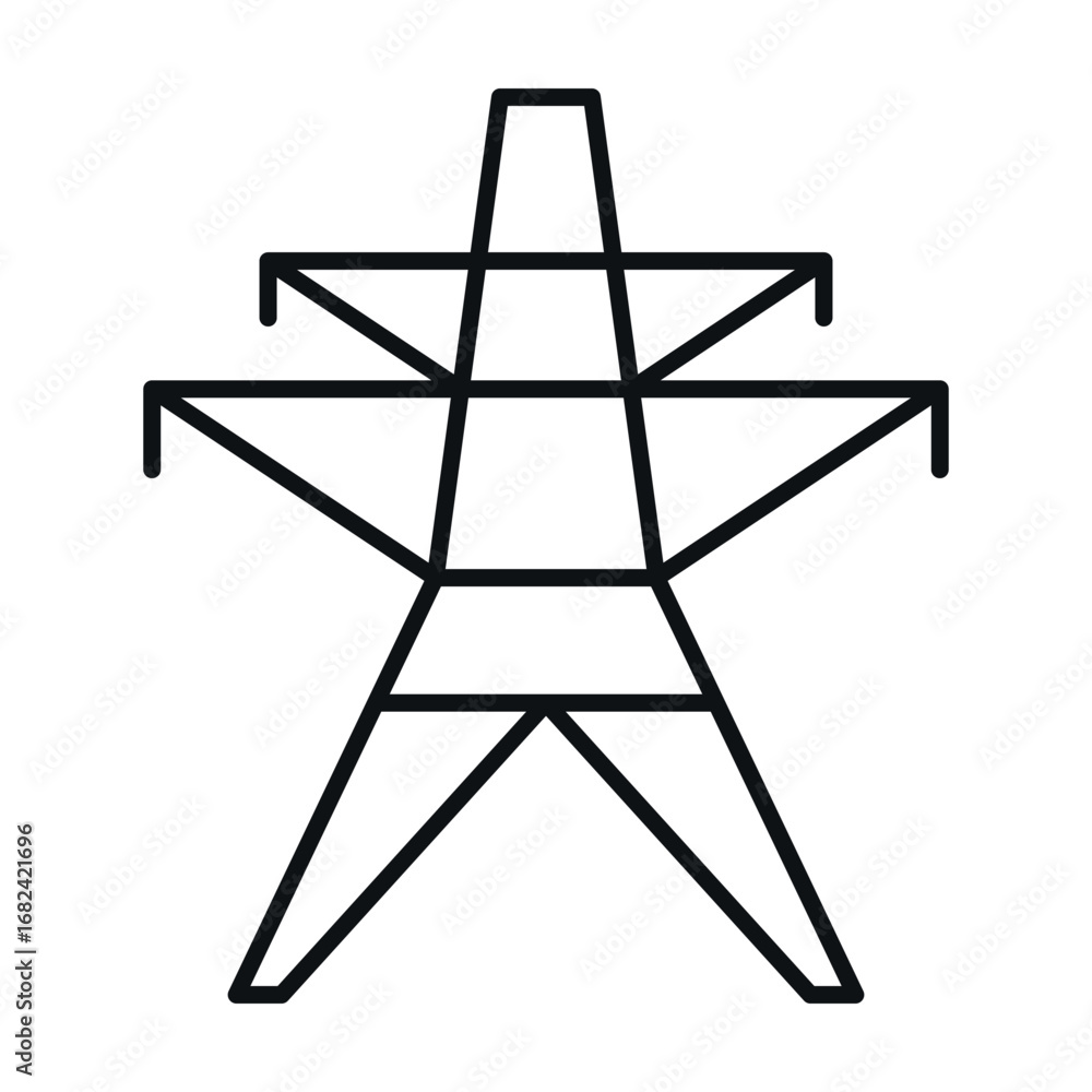 Obraz premium Vector icon of power transmission line illustrating the structure and design of electrical power distribution systems
