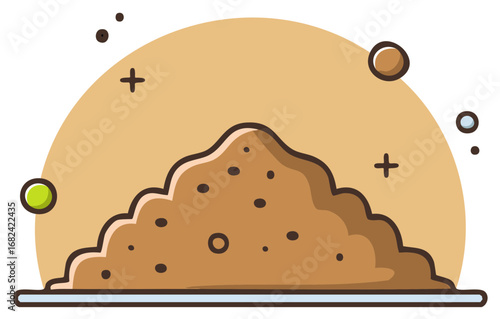 Illustration of Pile of Soil or Dirt, Landscape Gardening and Earth Material