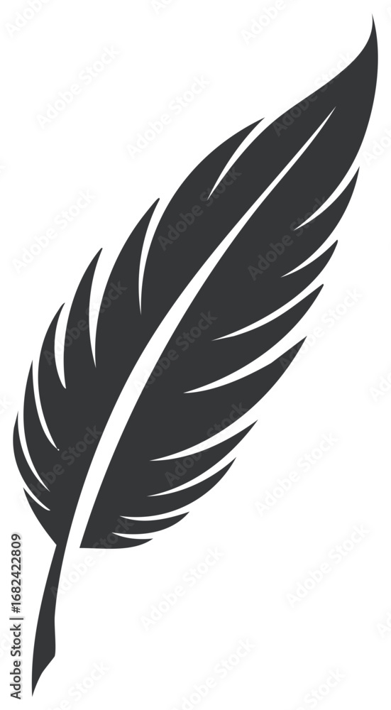 Fototapeta premium Ink feather design isolated on white background