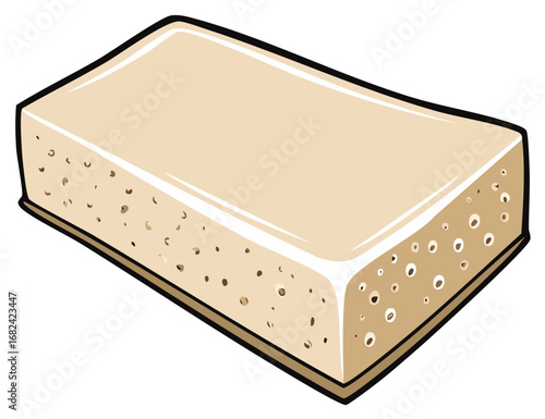 Beige pumice stone or natural sea sponge cartoon vector illustration