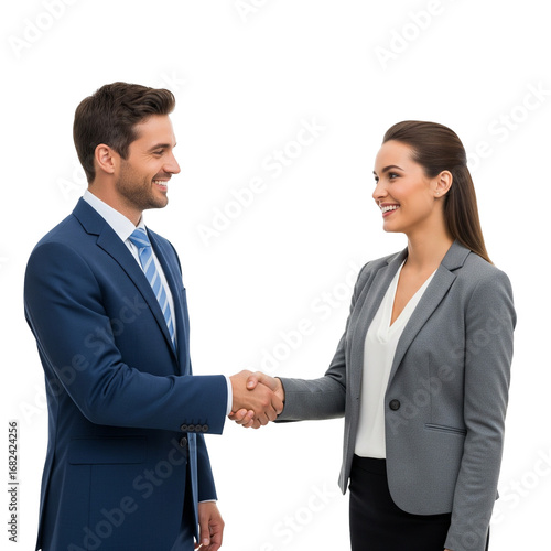 handshake isolated on white background