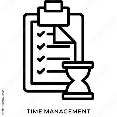 Time Management Line Icon