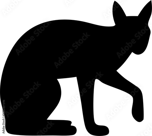 Caracal Silhouette Vector | Wild Cat Animal Outline Clipart SVG