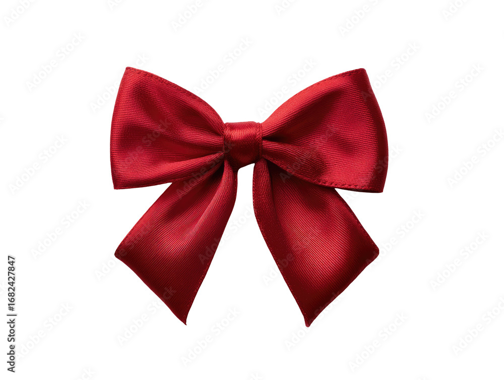 Fototapeta premium Close-up of a vibrant red satin bow
