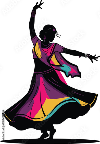 Vibrant Indian dancer celebrating culture with graceful movements