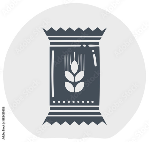 Grain bar healthy snack food icon with wheat symbol representing natural eating and energy