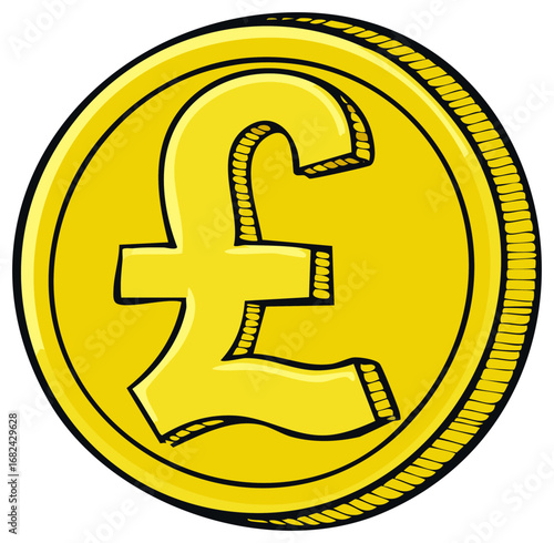 Golden Coin with Currency Symbol Depicting Wealth, Economy, and Financial Prosperity
