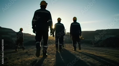 Workers walk away from construction site