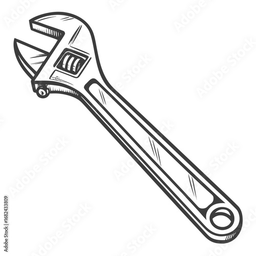 Adjustable wrench tool with metallic finish hardware