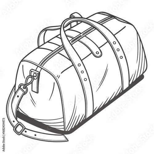 Black and white duffel bag with straps travel bag luggage