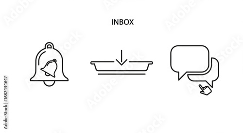 Inbox notification message email communication chat alert new message icon vector illustration design element