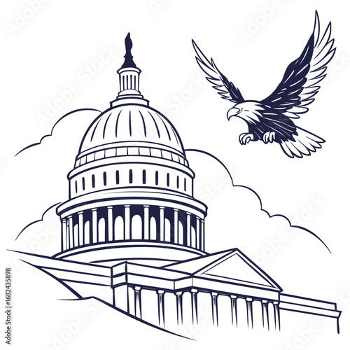 Capitol Building With Flying Eagle architecture government