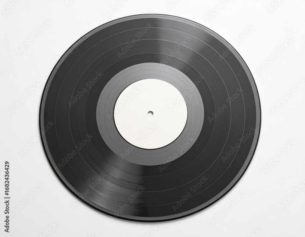 Obraz premium Black vinyl record with blank label