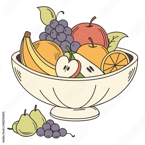 Colorful fruit assortment in a bowl fruit bowl grapes