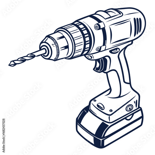 Cordless power drill with drill bit cordless drill