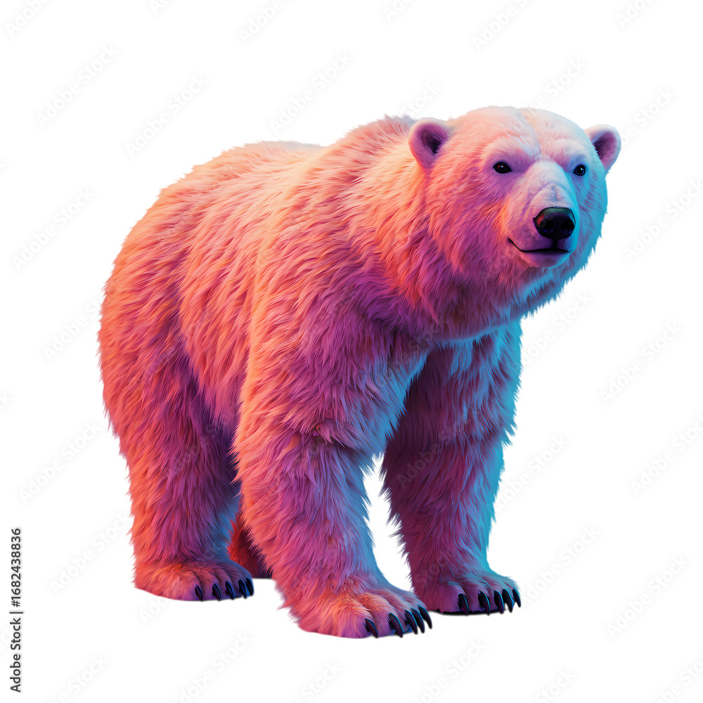 Fototapeta premium Majestic Polar Bear: A Vibrant, Artistic Portrait