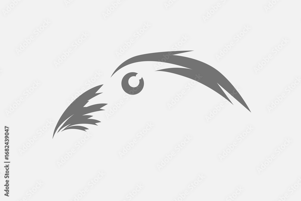 Naklejka premium bird head silhouette minimalist logo