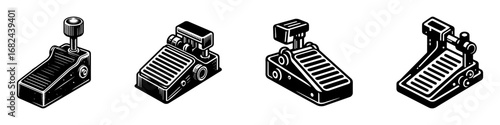 Modern Minimalist Pedal Icon, Flat Silhouette of a Bicycle Foot Lever Vector for Cycling Illustration Design