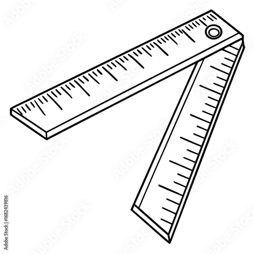 Foldable metal ruler with markings measuring tool