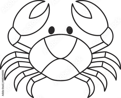 Cute crab cartoon, perfect for childrens books, educational materials, or nautical themed designs with a simple and clean style