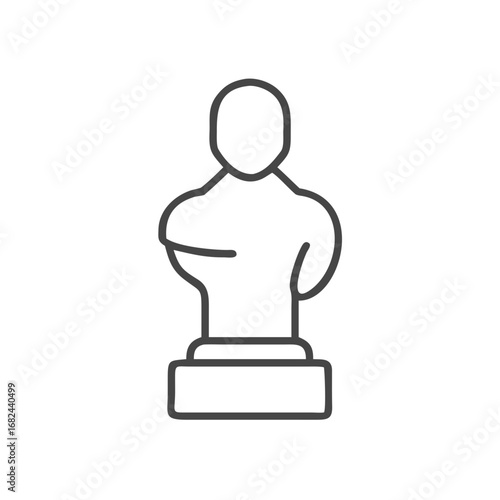 Gray outline of a classical bust sculpture