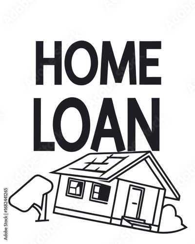 Home loan house with tree mortgage property
