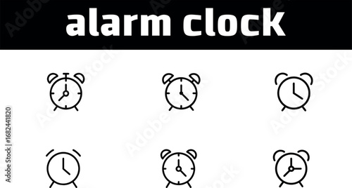 alarm clock icon set 