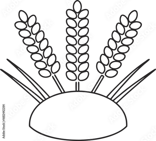 Wheat field icon, depicting a bountiful harvest, symbolizing agriculture, growth, and the beauty of the rural landscape