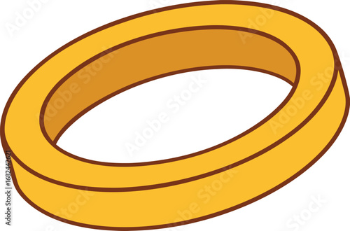 Polished golden ring circular band polished elegant jewelry design vector graphic transparent background