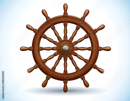 Wooden Ship Steering Wheel