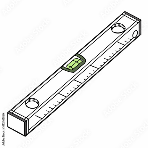 Leveling tool with bubble vial and measurement markings